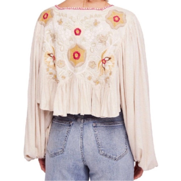 Free People Claudine Embroidered Blouse - Picture 3 of 9